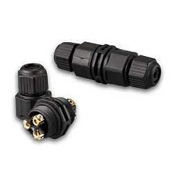 Unión para cables 3 polos, negro