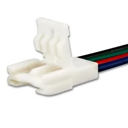 Clipped cable connection (max. 5A) for 4-pole IP20 LED strips (with 1cm width and pitch >0.8cm)
