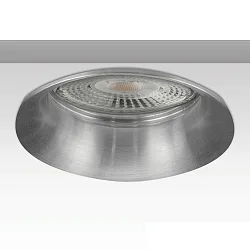 recessed mounting frame SLIM ROUND for GU10 / MR16, Ø 6.9cm, excl. socket, excl. lamps, aluminium, brushed aluminium