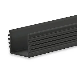 LED surface mount profile SURF12 BORDERLESS, aluminium, 200cm, black RAL 9005