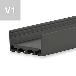 Perfil de montaje SURF24 FLAT V1, negro