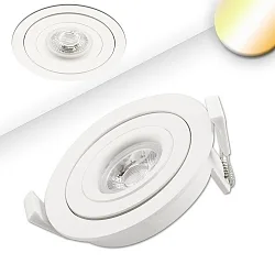 Recessed LED spot SUNSET with variable depth, 9W 2000-2800K 530lm 45°, dim-to-warm, swivelling, white