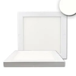 Outdoor LED ceiling luminaire SLIM 18MM, IP52, 22 x 22cm, transformer integrated, white / diffuse, 18W 4000K 1450lm 120°