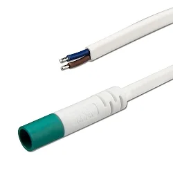Clavija de conexión FEMALE 100CM, 2x0.75 con cable abierto, 2 polos, verde, blanco