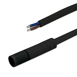Clavija de conexión FEMALE 100CM, 2x0.75 con cable abierto, 2 polos, negro