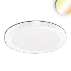 LED ceiling luminaire Slim Flex, IP44, 18W, ColorSwitch 3000|3500|4000K 1530lm 120°, variable opening, white