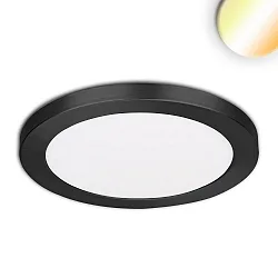 LED ceiling luminaire Slim Flex, IP44, 18W, ColorSwitch 3000|3500|4000K 1530lm 120°, variable opening, black