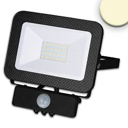 Outdoor LED floodlight with PIR motion sensor, IP65, rotatable and swivelling, black, 30W 3000K 2700lm 120°