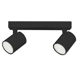Luminaria de pared y techo giratorio GU10 IP20, negro mate regulable