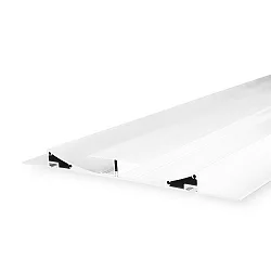 LED drywall lighting profile DOUBLE CURVE, indirect lightbeam, for 2 LED strips, aluminium, 200cm