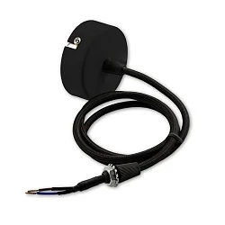 Ceiling canopy,round, Ø 7cm, incl. 150cm fabric coated cable (2 poles) + counter screwing