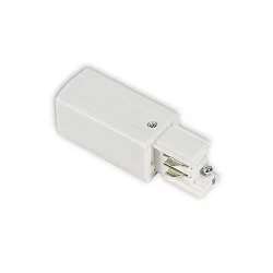 Alimentador lateral trifásico SERIE S1 conductor de protección derecho, conductor N a la izquierda, blanco mate