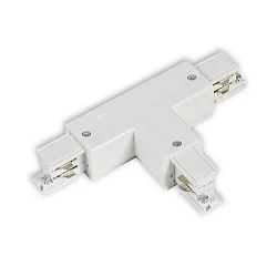Conector en T trifásico SERIE S1 conductor de protección derecho, conductor N a la izquierda, blanco mate