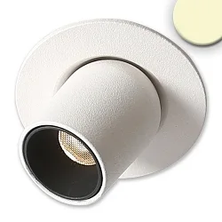 Recessed LED luminaire Pipe MiniAMP, 3W, 24V DC, rotatable and swivelling, dimmable, 3W 3000K 240lm 50°, white