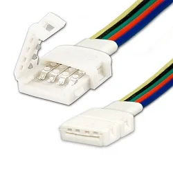 Clip-connector with cable (max. 5A) for 5-pole IP20 LED strips (with width 12mm, pitch >12mm)