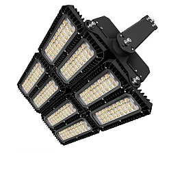 Luz de inundación FLOOD 900W asimétrico, ajustable IP66, negro regulable