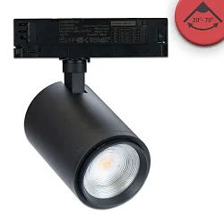 Foco trifásico 42W - 20°-70° MEAT ON-OFF conmutable, enfocable, giro cardánico IP20, negro mate 