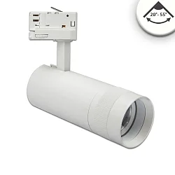 Foco trifásico FOCUS ADJUST 24W giratorio, giratorio, conmutable, enfocable IP20, blanco 