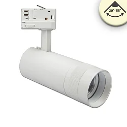 Foco trifásico FOCUS ADJUST 24W giratorio, giratorio, conmutable, enfocable IP20, blanco 