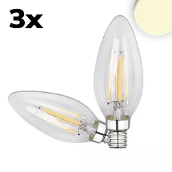 LED para en forma de vela CANLDE C35 juego de 3, conmutable E14 4W 400lm 3000K 360° CRI 80-89 