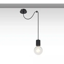 pendant luminaire INFINITY SINGLE ROUND 1 flame, round, without shade E27 IP20, black dimmable