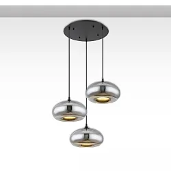 pendant luminaire 3 flames, oval E27 IP20, dimmable