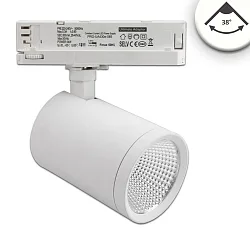 Foco trifásico FOCUS FIX 38° giratorio, giratorio, conmutable IP20, blanco 