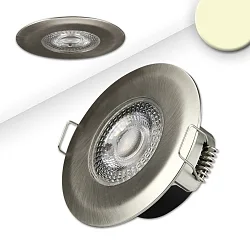 recessed luminaire PC68 IP44 BRUSHED rigid, dimmable IP44, brushed aluminium dimmable 5W 400lm 3000K >80° >80° CRI >80