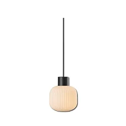 Luminaria colgante INFINITY WHITE GLASS ROUND ranurado, con cable abierto, 2 polos E27 IP20, negro regulable