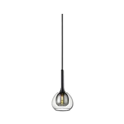 Luminaria colgante INFINITY CLEAR/BLACK GLASS con cable abierto, 2 polos E14 IP20, negro regulable