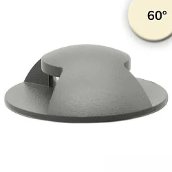 floor recessed luminaire 2SIDE 60MM 60° 2-fold, round IP67, grey, black 