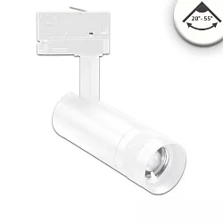 Foco trifásico FLEX-SPOT 8W 22-55° PHASE enfocable, giro cardánico IP20, blanco regulable