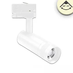 Foco trifásico FLEX-SPOT 8W 22-55° PHASE enfocable, giro cardánico IP20, blanco regulable