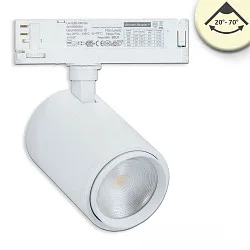 3-phase spot 42W - 20°-70° PHASE DIM focusable, cardanic swivelling IP20, white matt dimmable
