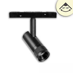 track spot TRACK48 - 18-60°, UGR<16 swivelling, for VDU workstation, focusable, magnetic mounting IP20, black 