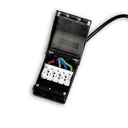 Caja de conexiones 0,5-2,5MM², MAX. 450V/16A 5 polos, con cable a través de, negro