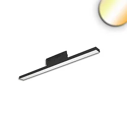 Luminaria trifásica LINEAR 60CM rígido, CCT Switch, prismático IP20, negro regulable