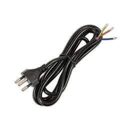 Cable de conexión con conector macho H05VV-F3G0,75mm² versión Suiza, negro