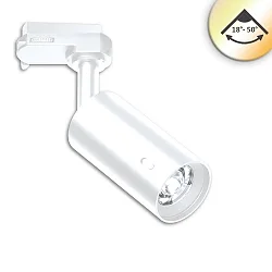 3-phase spot SELECT 18-50° PHASE CCT Switch, UGR < 19, multipower, focusable, cardanic swivelling IP20, white dimmable