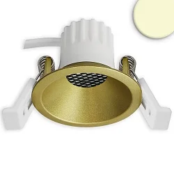recessed spotlight BACK45 round, set back IP20, gold dimmable