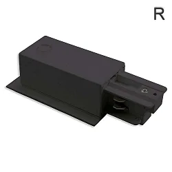 Alimentador trifásico CLASSIC conductor de protección derecho, negro mate