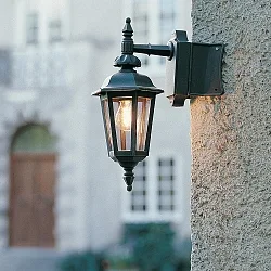 Wall luminaire PALLAS DOWN SMALL, height 42cm, E27 max. 60W, black aluminium / smoked acrylic glass