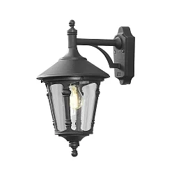 Wall luminaire VIRGO, E27 max. 100W, black aluminium / smoked acrylic glass