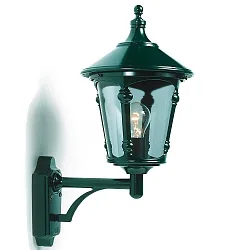 Wall luminaire VIRGO, E27 max. 100W, green, aluminium/ smoked acrylic glass