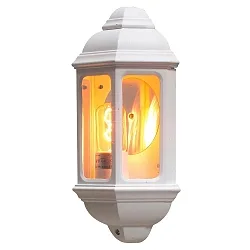 Luminaria de pared para exteriores CAGLIARI E27 IP43, transparente, blanco
