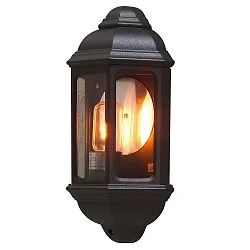 Luminaria de pared para exteriores CAGLIARI E27 IP43, negro, transparente