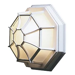 Luminaria de pared y techo 7091 E27 IP23, ópalo, blanco