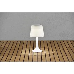Lámpara solar de mesa ASSISI con interruptor, con pantalla IP44, brillante, blanco 