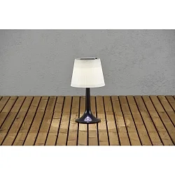 Lámpara solar de mesa ASSISI con interruptor, con pantalla IP44, satín, negro 
