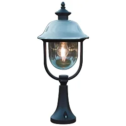 Luminaria con pincho de tierra PARMA con tapa E27 IP43, acero inoxidable, claro, negro